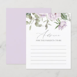 Tarjeta de consejo Baby Shower Purple Butterfly