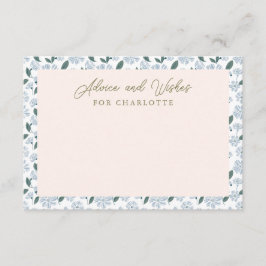 Tarjeta de consejo Baby Shower Sage and Dusty Blue