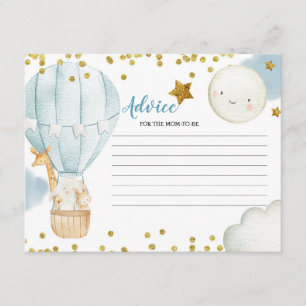 Tarjeta de consejo Blue Hot Air Balloon Jungle