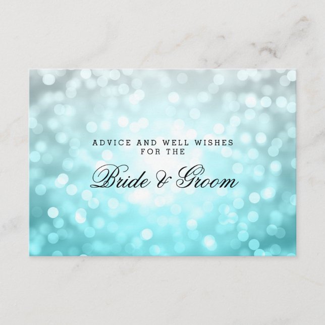 Tarjeta de consejo boda Beach Ombre Bokeh Lights (Anverso)