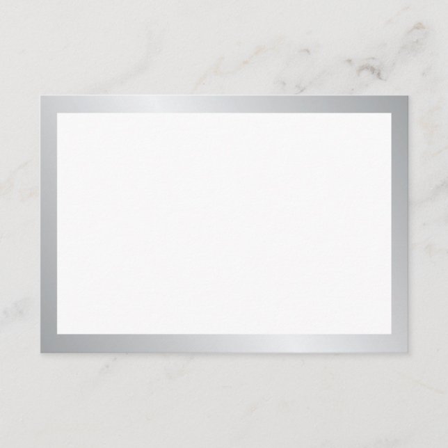 Tarjeta de consejo Boda Blank Elegant Silver (Anverso)