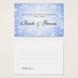 Tarjeta de consejo boda Blue Winter Wonderland