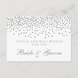 Tarjeta de consejo boda Elegant Silver Confetti