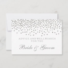 Tarjeta de consejo boda Elegant Silver Confetti