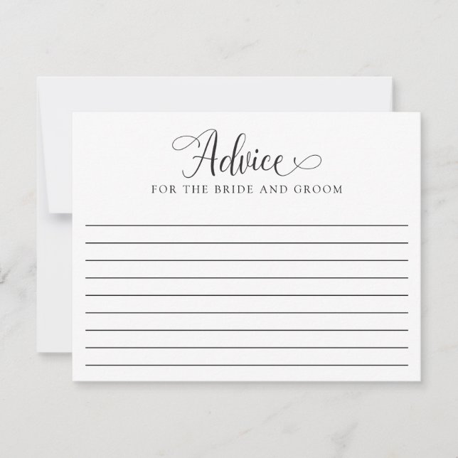 Tarjeta de consejo Boda elegante Guión mínimo Mode (Anverso)