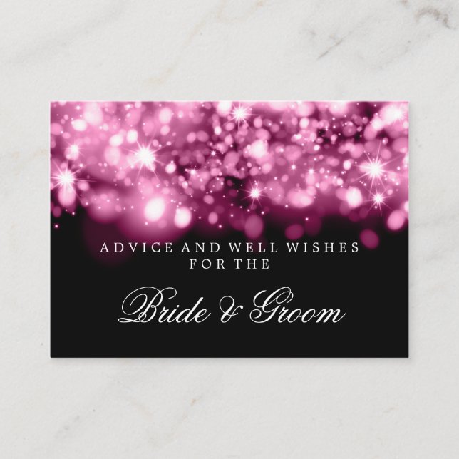 Tarjeta de consejo boda Luces de paracaidismo rosa (Anverso)