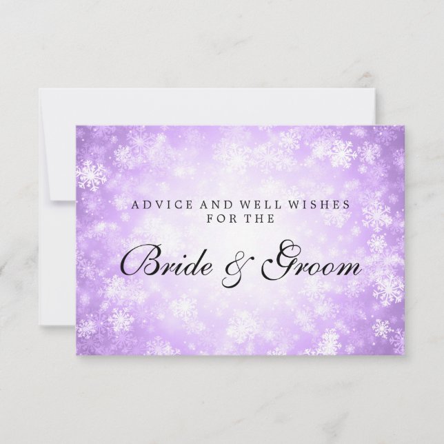 Tarjeta de consejo boda Morple Winter Wonderland (Anverso)