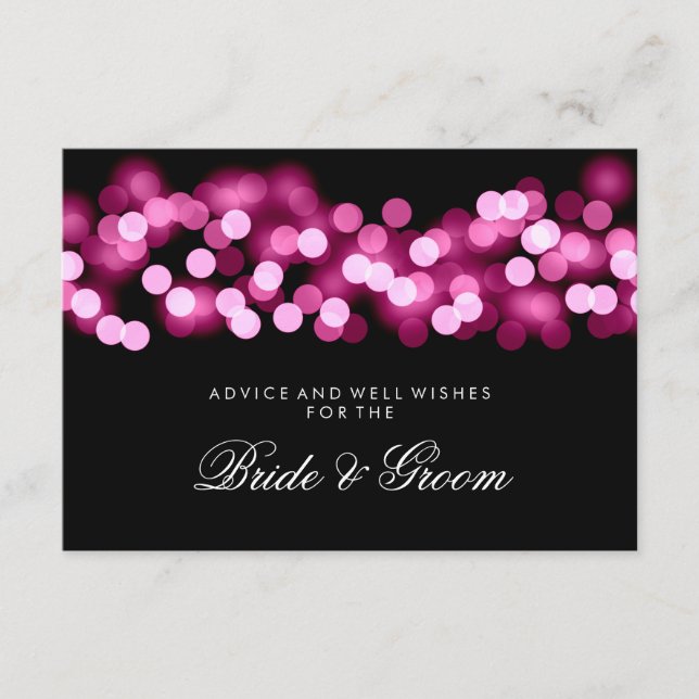 Tarjeta de consejo boda Pink Hollywood Glam (Anverso)