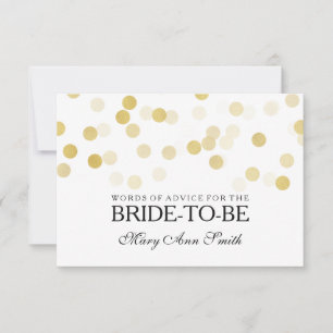 Tarjeta de consejo Bridal Shower Faux Relieve meta