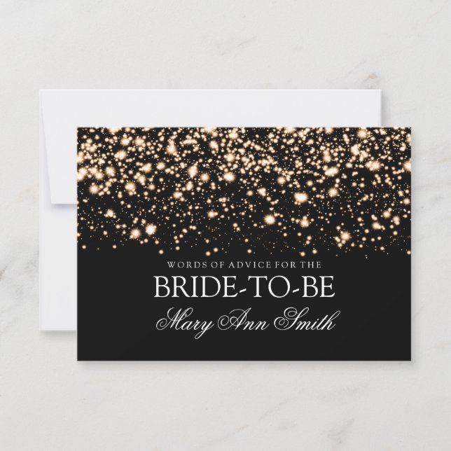 Tarjeta de consejo Bridal Shower Gold Midnight Gla (Anverso)