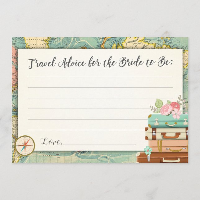 Tarjeta de consejo Bride Bridal Ducha juego Miss a (Anverso)