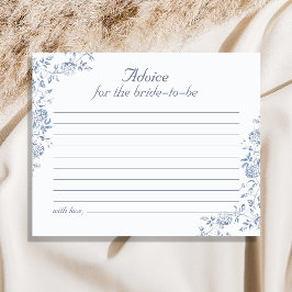 Tarjeta de consejo Chinoiserie Blue Floral Bridal