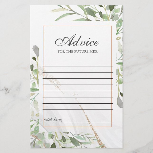 Tarjeta de consejo de acuarela (Anverso)