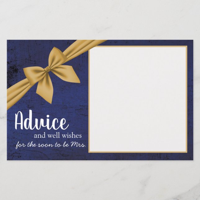 Tarjeta de consejo de arco dorado azul oscuro (Anverso)