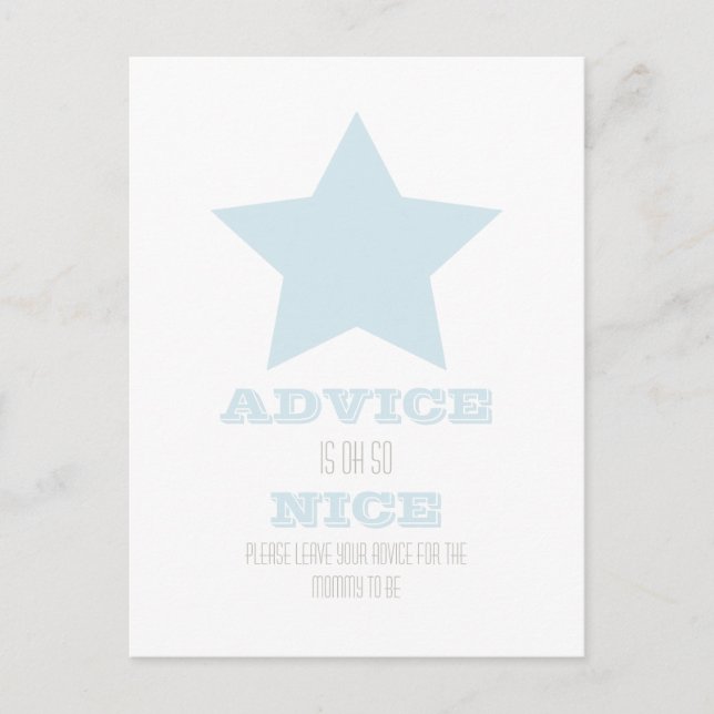 TARJETA DE CONSEJO DE Baby Shower (Anverso)