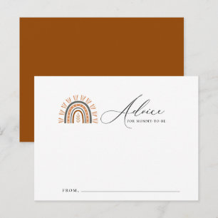 Tarjeta de consejo de Baby Shower Earthy Boho Rain