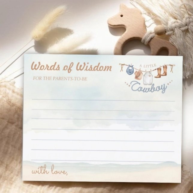 Tarjeta de consejo de Baby Shower occidental para  (Subido por el creador)