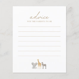 Tarjeta de consejo de Baby Shower para animales de