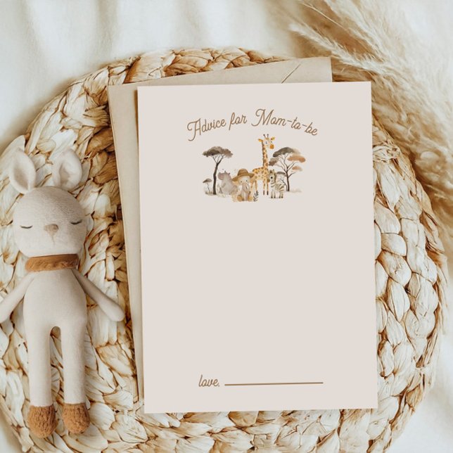 Tarjeta de consejo de Baby Shower para animales sa (Subido por el creador)