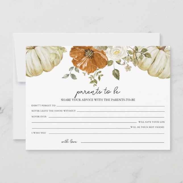 Tarjeta de consejo de Baby Shower para padres de c (Anverso)