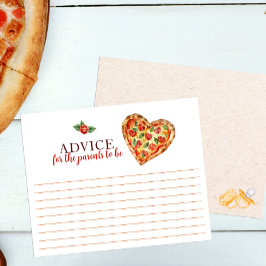 Tarjeta de consejo de Baby Shower para pizza - Kee