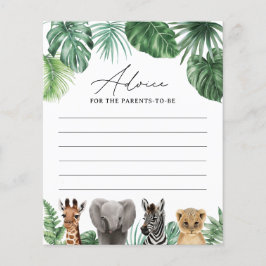Tarjeta de consejo de Baby Shower Safari