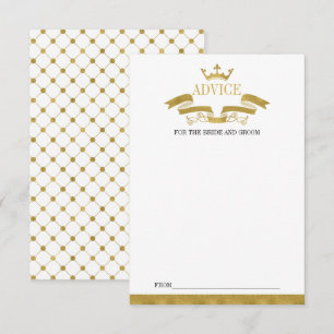 Tarjeta de consejo de boda Classic Gold Crest