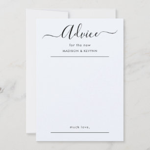 Tarjeta de consejo de boda con guión