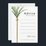 Tarjeta de consejo de boda de destino de árbol de<br><div class="desc">El diseño de esta carta de consejo de boda con palmeras acuáticas tropicales sobre un fondo blanco brillante que evoca el ambiente soñado de una boda de destino, irradia el romanticismo de las costas arenosas y las palmeras balanceantes, ideal para las parejas que buscan una celebración inolvidable. Para una coordinación...</div>