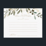 Tarjeta de consejo de boda de otoño de Gold Greene<br><div class="desc">Esta tarjeta de consejo de boda es perfecta para un boda moderno. El diseño presenta un bonito paisaje artístico verde y dorado. Estas tarjetas son perfectas para un boda, una ducha de novia, una ducha de bebé, una fiesta de graduación y más. Personalice las tarjetas con los nombres de la...</div>