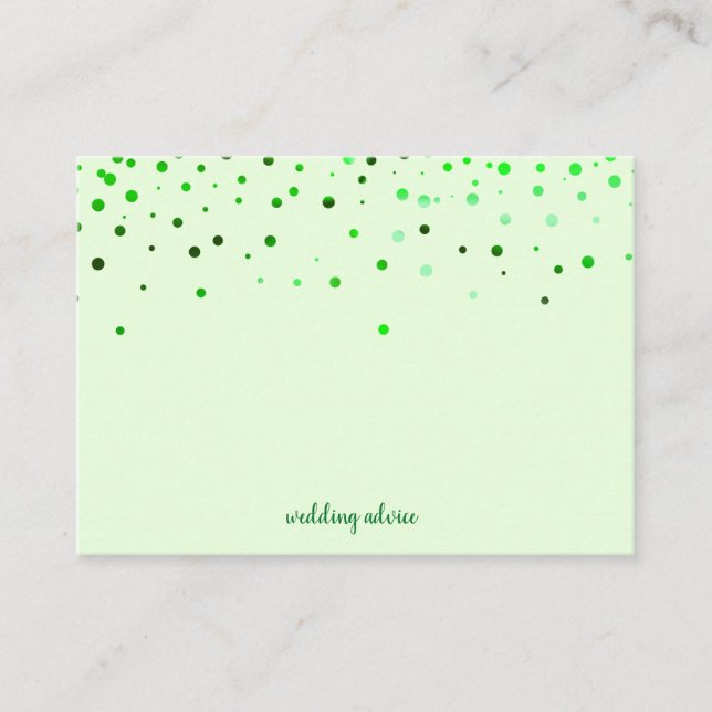 Tarjeta de consejo de Boda en blanco verde, esposa (Anverso)