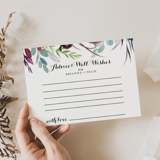 Tarjeta de consejo de Boda floral Boho de lujo y c (Subido por el creador)