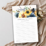 Tarjeta de consejo de Boda floral de girasol de la<br><div class="desc">Colección temática de acuarela floral de girasoles de la marina amarilla.- es un guión elegante Ilustracion acuarela de girasol marino amarillo floral Perfecto para tu boda y fiestas rústicos del campo de otoño. Es muy fácil de personalizar, con sus datos personales. Si necesita cualquier otro producto o personalización que coincida,...</div>