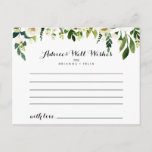 Tarjeta de consejo de Boda floral de otoño blanco<br><div class="desc">Esta tarjeta de consejo de boda floral blanca de otoño es perfecta para un boda rústico. El diseño presenta elegantes peonías blancas acuarelas con follaje verde. Estas tarjetas son perfectas para un boda, una ducha de novia, una ducha de bebé, una fiesta de graduación y más. Personalice las tarjetas con...</div>