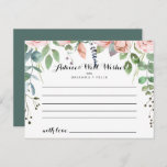 Tarjeta de consejo de Boda floral de verano Breeze<br><div class="desc">Esta tarjeta de consejo boda floral de brisa estival es perfecta para un boda rústico. El diseño se compone de flores rosas color agua pintadas a mano, rosa, con un toque de color rosa, rubor y verde follaje. Estas tarjetas son perfectas para un boda, una ducha de novia, una ducha...</div>