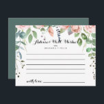 Tarjeta de consejo de Boda floral de verano Breeze<br><div class="desc">Esta tarjeta de consejo boda floral de brisa estival es perfecta para un boda rústico. El diseño se compone de flores rosas color agua pintadas a mano, rosa, con un toque de color rosa, rubor y verde follaje. Estas tarjetas son perfectas para un boda, una ducha de novia, una ducha...</div>