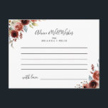 Tarjeta de consejo de Boda floral elegante de prim<br><div class="desc">Esta elegante tarjeta de boda floral de primavera es perfecta para un boda sencillo. El diseño presenta bellas flores pintadas a mano en rosa, rubor, rojo, azul y borgoña, combinadas con follaje verde. Estas tarjetas son perfectas para un boda, una ducha de novia, una ducha de bebé, una fiesta de...</div>