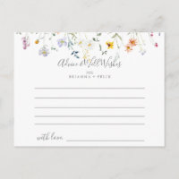 Tarjeta de consejo de Boda floral silvestre multic
