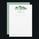 Tarjeta de consejo de boda para el campo de las mo<br><div class="desc">Esta tarjeta de consejo de boda es perfecta para un boda rústico. El diseño presenta una montaña verde pintada a mano con una acuarela, inspirando un tema de campo. Estas tarjetas son perfectas para un boda, una ducha de novia, una ducha de bebé, una fiesta de graduación y más. Personalice...</div>