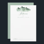 Tarjeta de consejo de boda para el campo de las mo<br><div class="desc">Esta tarjeta de consejo de boda es perfecta para un boda rústico. El diseño presenta una montaña verde pintada a mano con una acuarela, inspirando un tema de campo. Estas tarjetas son perfectas para un boda, una ducha de novia, una ducha de bebé, una fiesta de graduación y más. Personalice...</div>