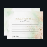 Tarjeta de consejo de Boda Watercolor Gold Confett<br><div class="desc">Esta tarjeta de consejo boda de confeti dorado acuarela es perfecta para un boda rústico. El diseño se basa en una acuarela de color rosa, verde y blanco con un toque de confeti purpurina dorado. Estas tarjetas son perfectas para un boda, una ducha de novia, una ducha de bebé, una...</div>