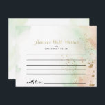 Tarjeta de consejo de Boda Watercolor Gold Confett<br><div class="desc">Esta tarjeta de consejo boda de confeti dorado acuarela es perfecta para un boda rústico. El diseño se basa en una acuarela de color rosa, verde y blanco con un toque de confeti purpurina dorado. Estas tarjetas son perfectas para un boda, una ducha de novia, una ducha de bebé, una...</div>