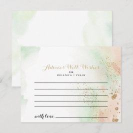 Tarjeta de consejo de Boda Watercolor Gold Confett