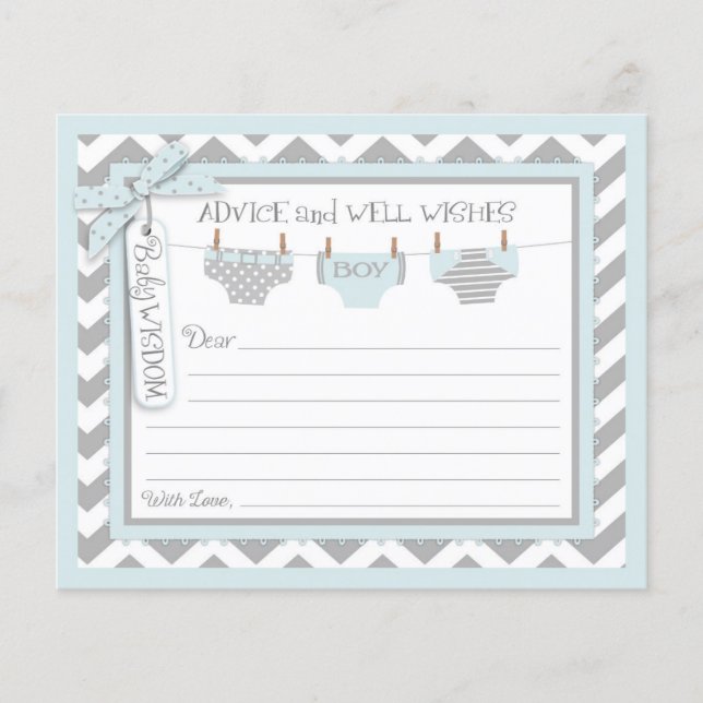 Tarjeta de consejo de Chevron Boy Diapers (Anverso)