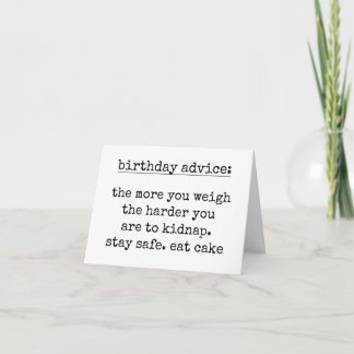 Tarjeta de consejo de cumpleaños divertida con cit