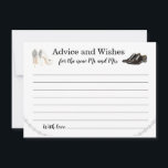 Tarjeta de consejo de deseos del boda<br><div class="desc">Boda Deseos Bien Deseos Tarjeta de Asesoramiento Boda Zapato de tacón Alto Perlas de zapatos de vestir masculino</div>
