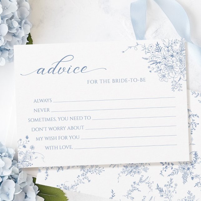 Tarjeta de consejo de ducha azul para las novias (Subido por el creador)