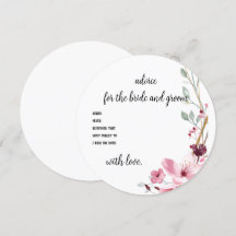 Tarjeta de consejo de ducha con consejo de boda pa