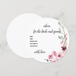 Tarjeta de consejo de ducha con consejo de boda pa