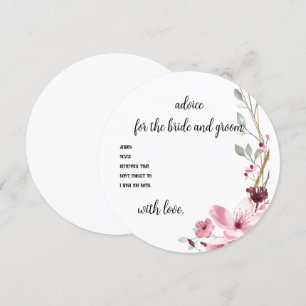 Tarjeta de consejo de ducha con consejo de boda pa